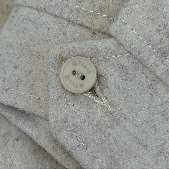 Rare WYLLIS Clothing Heathered Cream Cropped Wool Zanzi Pilot Jacket MEDIUM - Picture 9 of 14